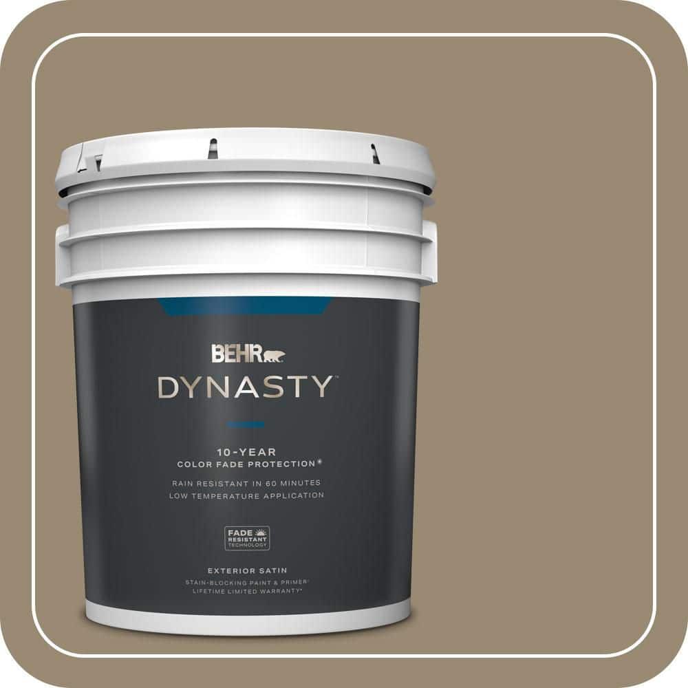 BEHR DYNASTY 5 gal. #N310-5 Weathered Fossil Satin Enamel Exterior Stain-Blocking Paint & Primer