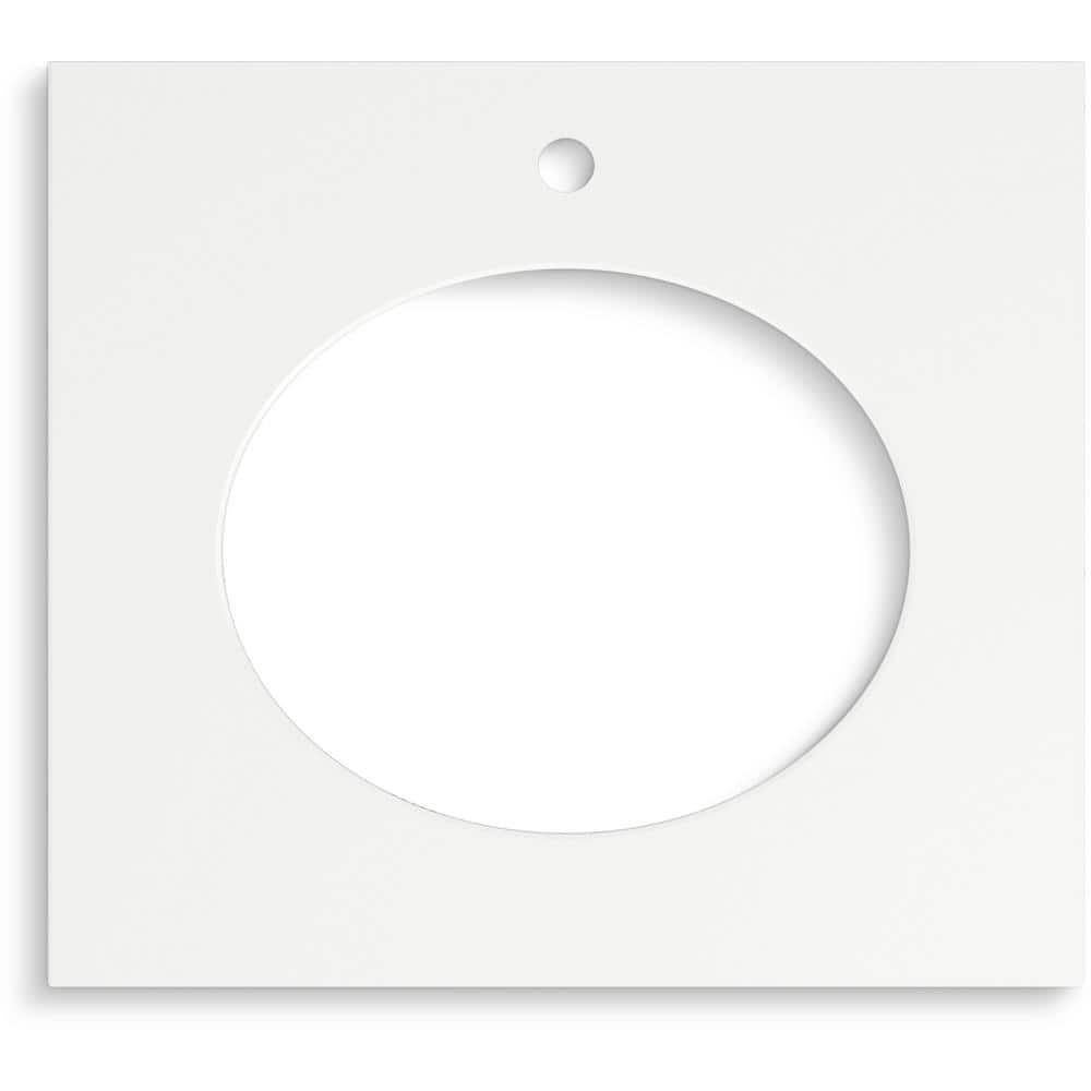 KOHLER Silestone 25 in. W x 22.4375 in. D Quartz Oval Cutout with Vanity Top in Miami White (3)