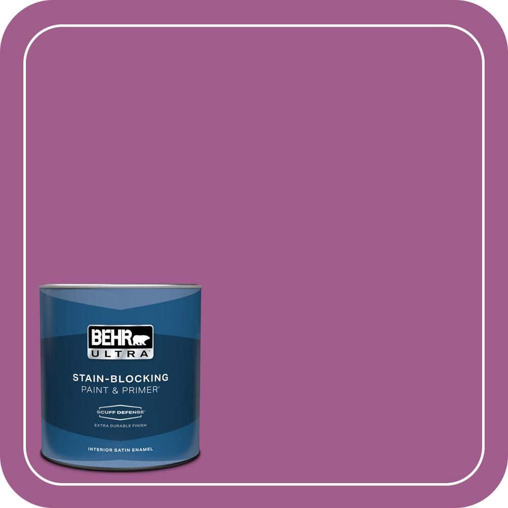 BEHR ULTRA 1 qt. #P110-6 Wild Berry Extra Durable Satin Enamel Interior Paint & Primer