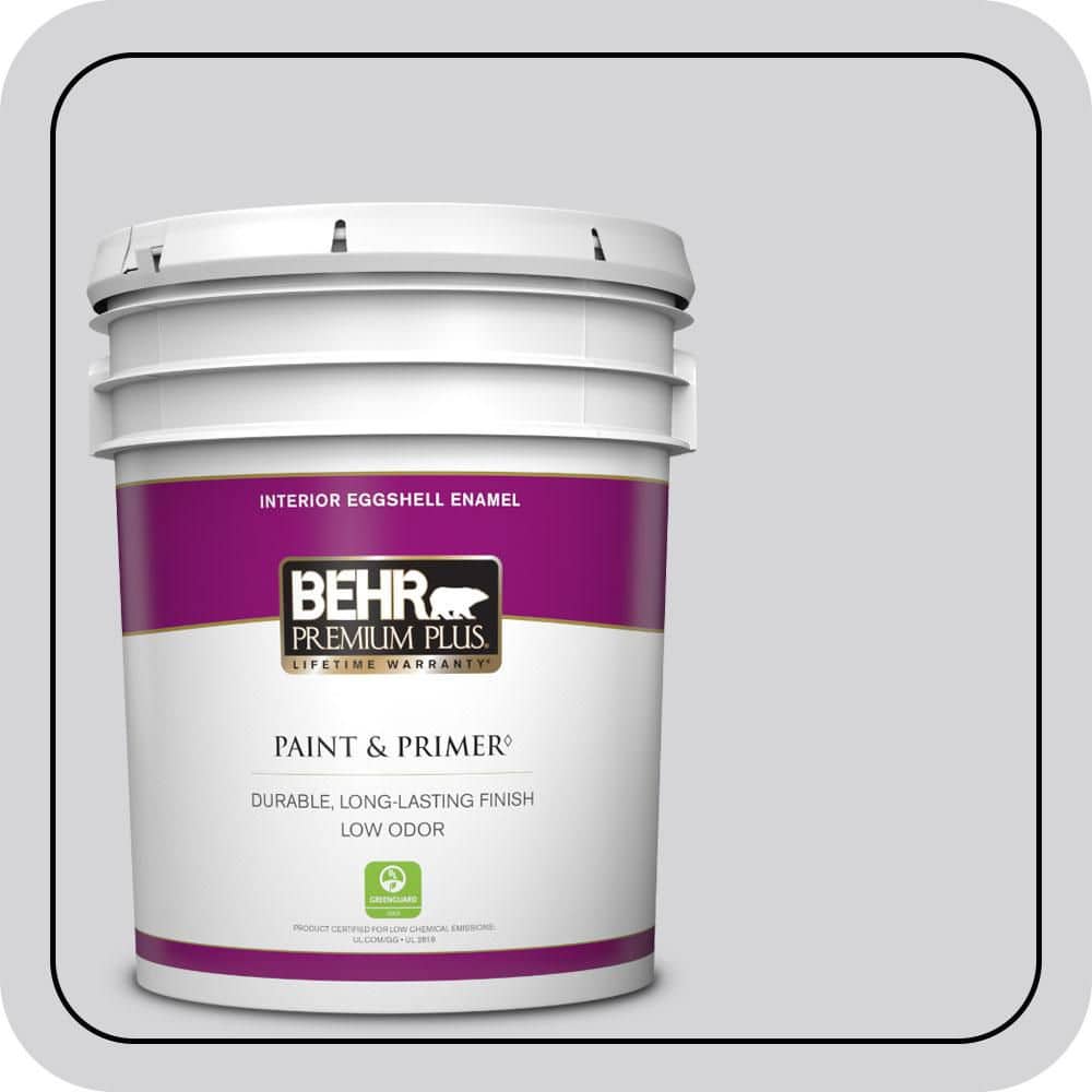 BEHR PREMIUM PLUS 5 gal. #N550-1 Mirror Ball Eggshell Enamel Low Odor Interior Paint & Primer