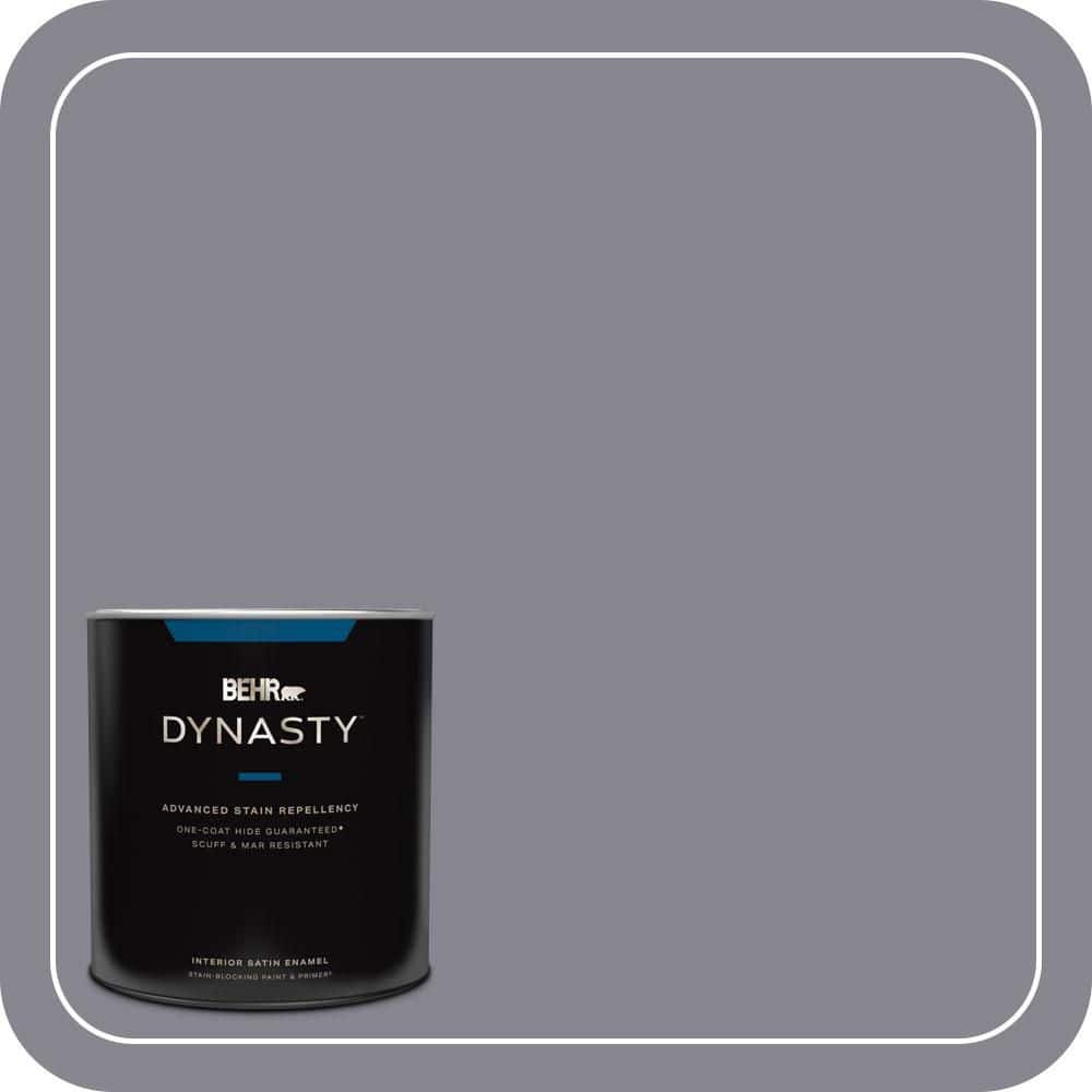 BEHR DYNASTY 1 qt. #MQ5-03 Old Amethyst One-Coat Hide Satin Enamel Interior Stain-Blocking Paint & Primer