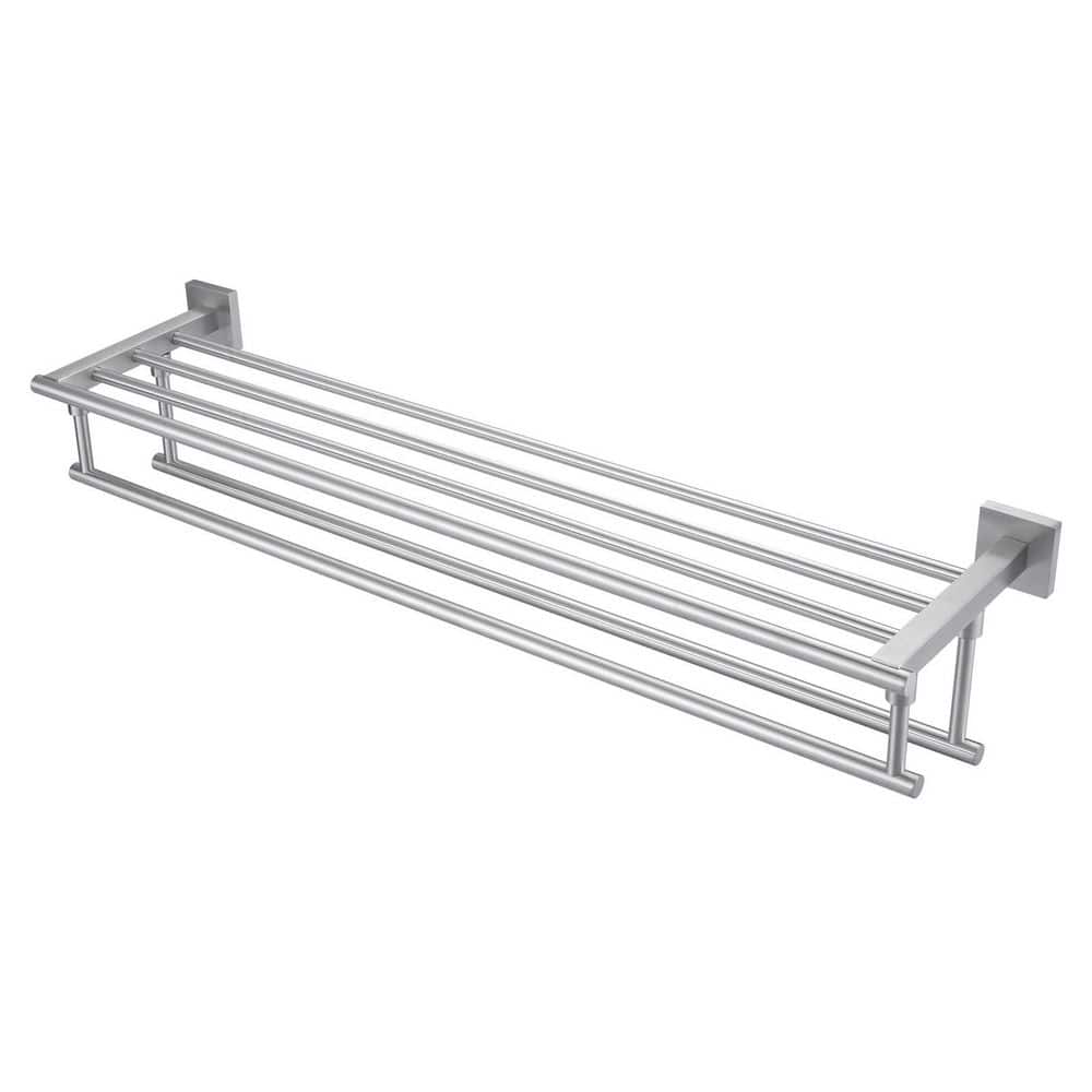 WOWOW 32 in. Wall Mounted Double Towel Bar in Brushed Nickel