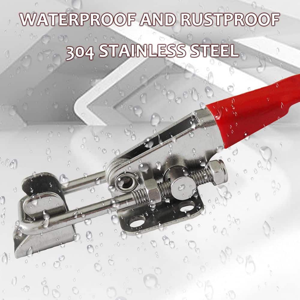LAIFUCAM 304 Stainless Steel Adjustable Quick Release Spring Toggle Latch Door Catch Heavy Duty Magnetic 2-Pack (2)