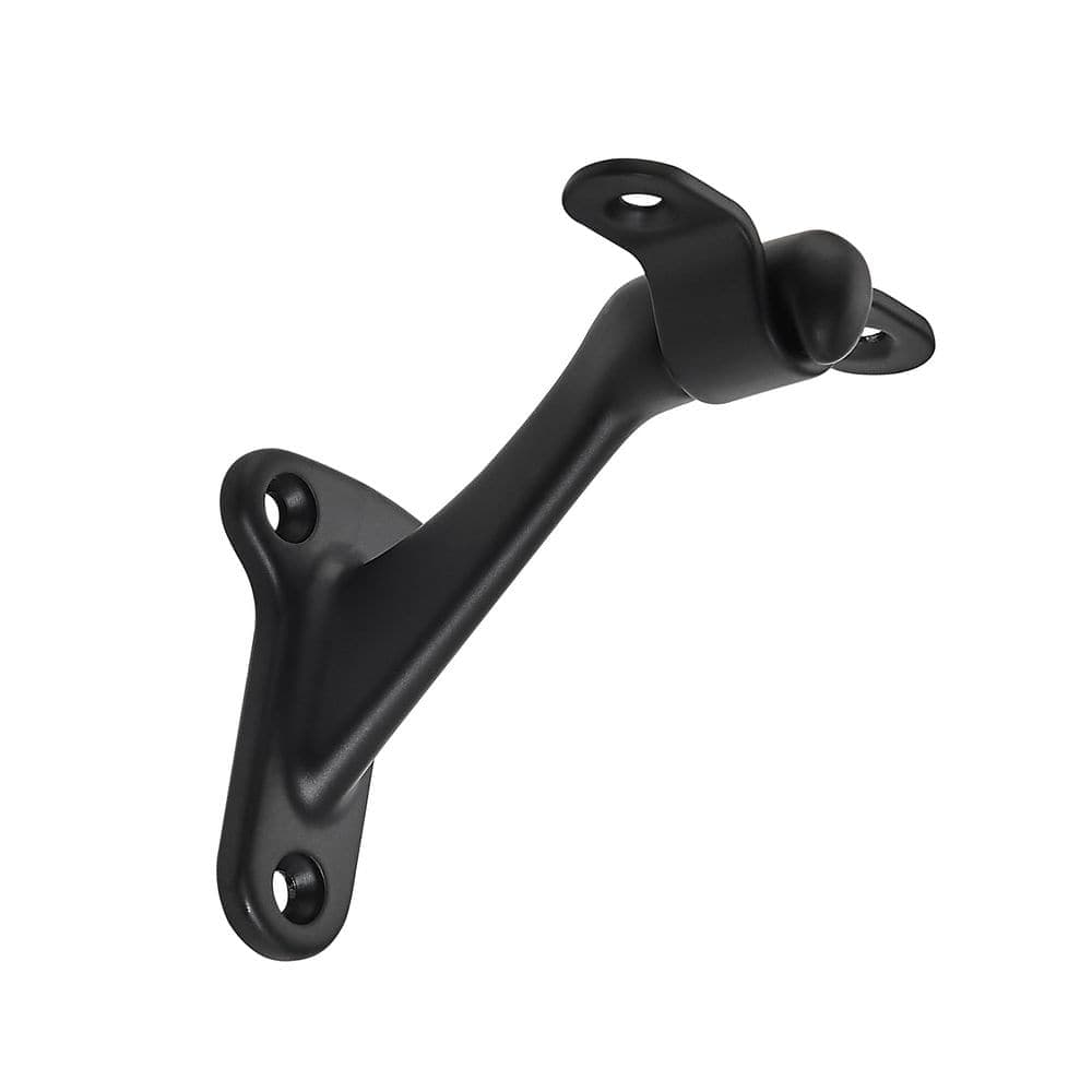 Helhom 6-Pack 3 in. Matte Black Hand Rail Bracket, Handrail Fitting for Stairways and Home, Stair Support Handrail Brackets