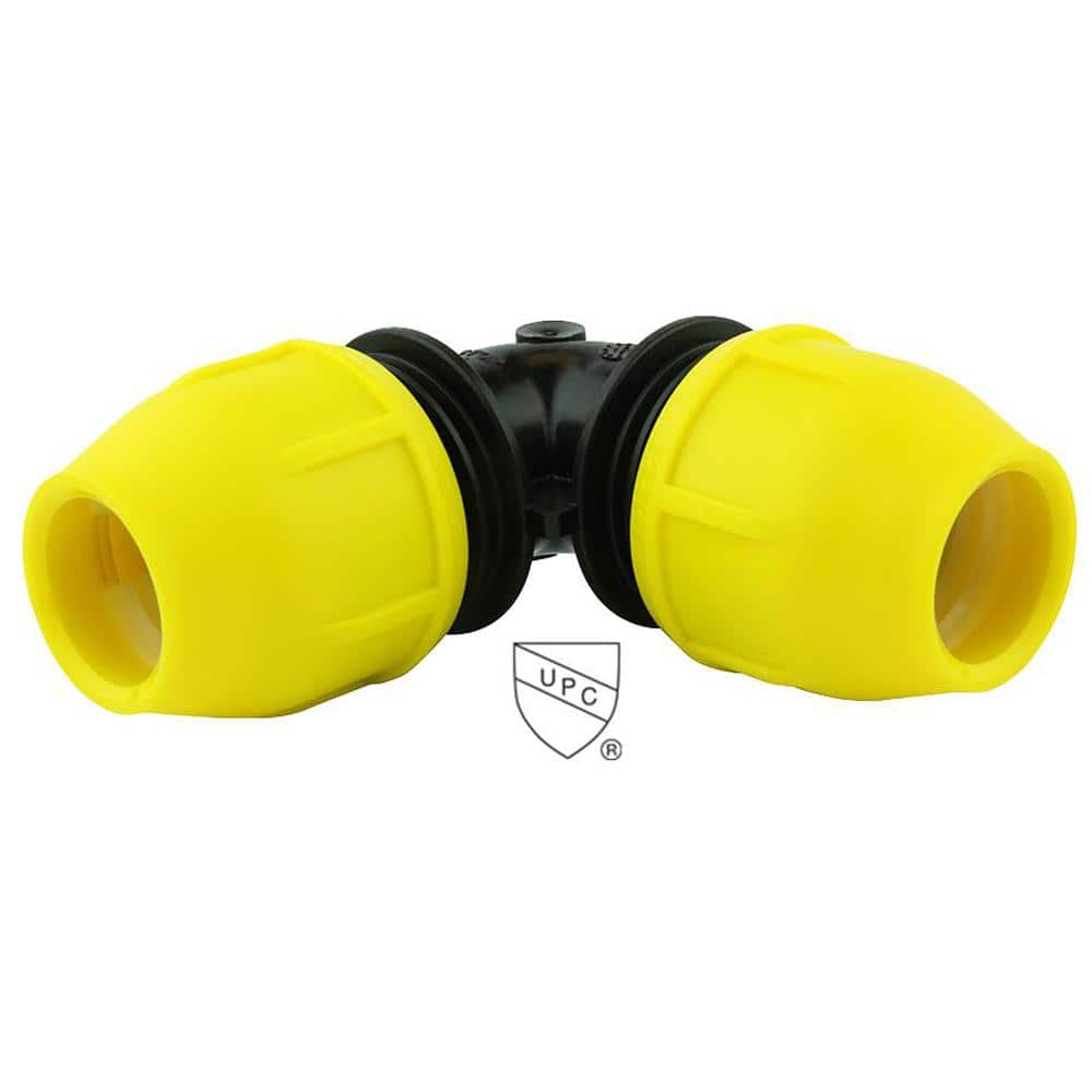 HOME-FLEX 2 in. IPS DR 11 Underground Yellow Poly Gas Pipe 90-Degree Elbow