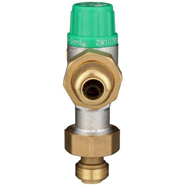 Wilkins 1/2 in. ZW1070XLPF Aqua-Gard Thermostatic Mixing Valve with Z-Bite Push Fit Fittings Lead Free (2)