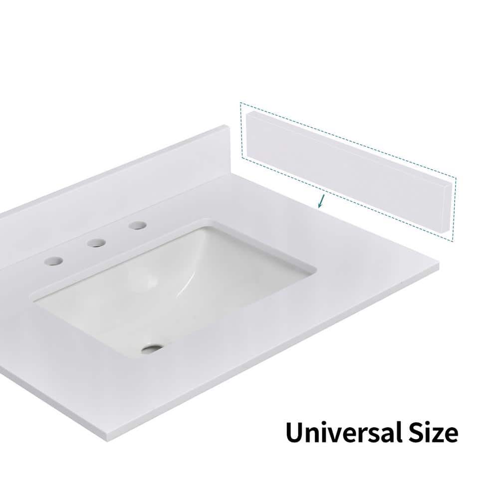 YASINU Malus 21 in. W x 4 in. H Engineered Stone Composit Bath Vanity Top Sidesplash in White (3)