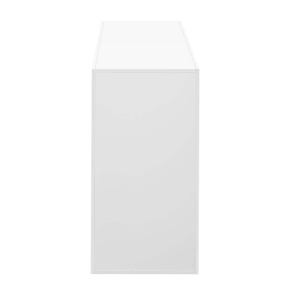 JUJABU 62.8 in. W x 15.7 in. D x 31.4 in. H White Linen Cabinet with Rectangular Exterior for Living Room (3)