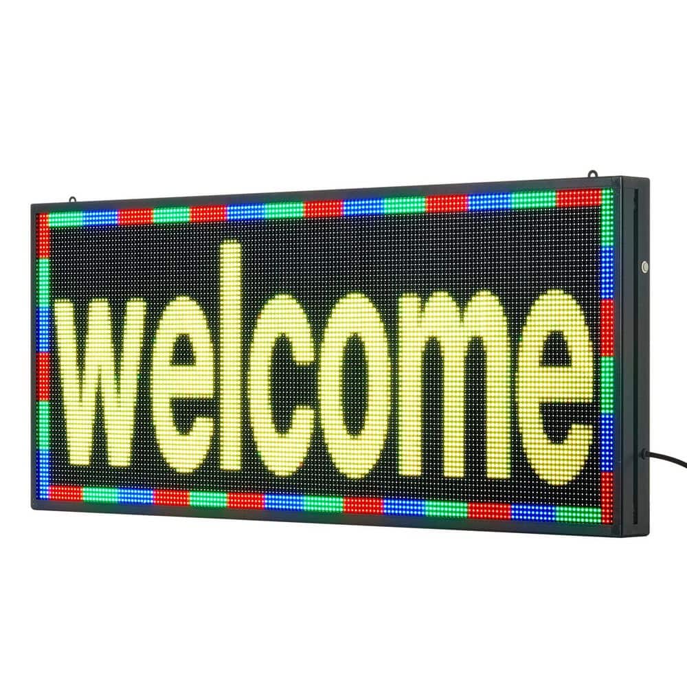 SKYSHALO Programmable LED Sign, P6 Full Color Digital Scrolling Panel, DIY Custom Text Pattern GIF Display Board, 40 x 18 in. (1)