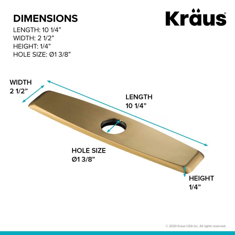 KRAUS 10 in. Brass Deck Plate for Kitchen Faucet in Brushed Brass (3)