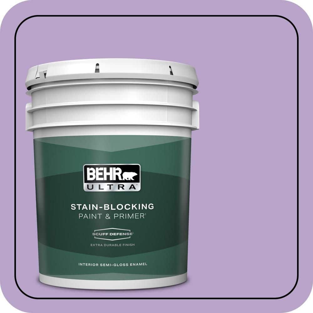 BEHR ULTRA 5 gal. #650B-4 Violet Fields Extra Durable Semi-Gloss Enamel Interior Paint & Primer