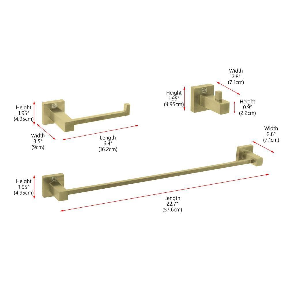 Unbranded Timeless Home 3-Piece Bath Hardware Set with Mounting Hardware (3)