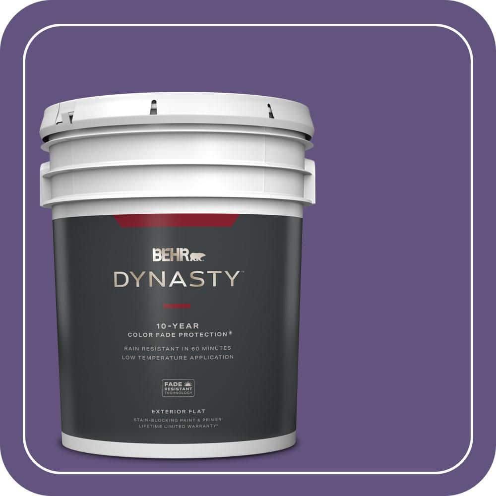 BEHR DYNASTY 5 gal. #MQ4-28 Purple Sky Flat Exterior Stain-Blocking Paint & Primer