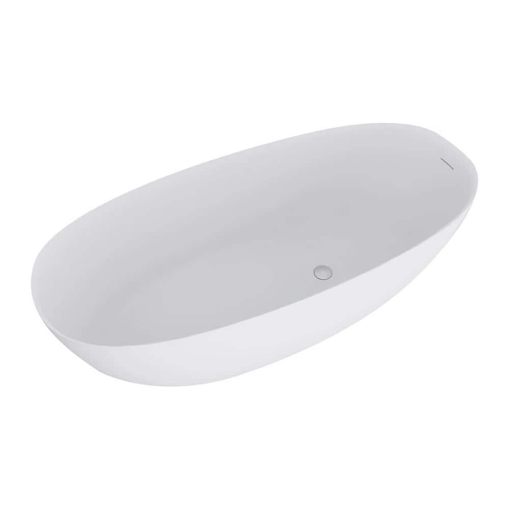 JimsMaison 30 in. Stone Resin Freestanding Flatbottom Soaking Bathtub (4)