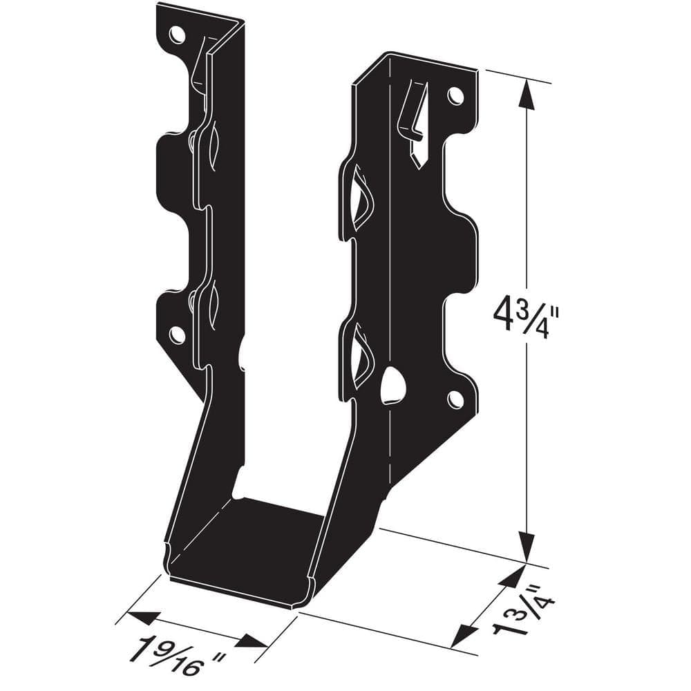 Simpson Strong-Tie Outdoor Accents LUSPC ZMAX, Black Powder-Coated Face-Mount Joist Hanger for 2 x 6 Lumber (3)