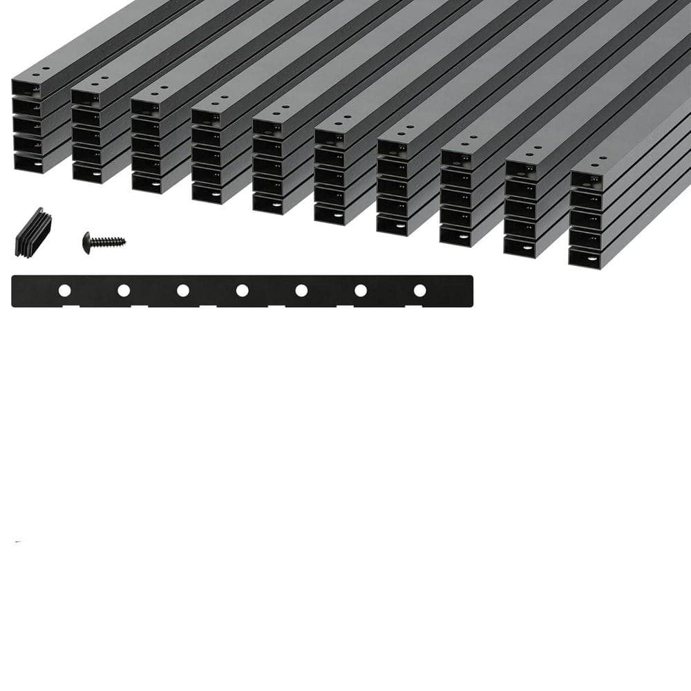 Afoxsos 32.25 in. H x 1 in. W Matte Black Aluminum Stair Railing Kit Outdoor Porch Deck Balusters 50-Pack (1)
