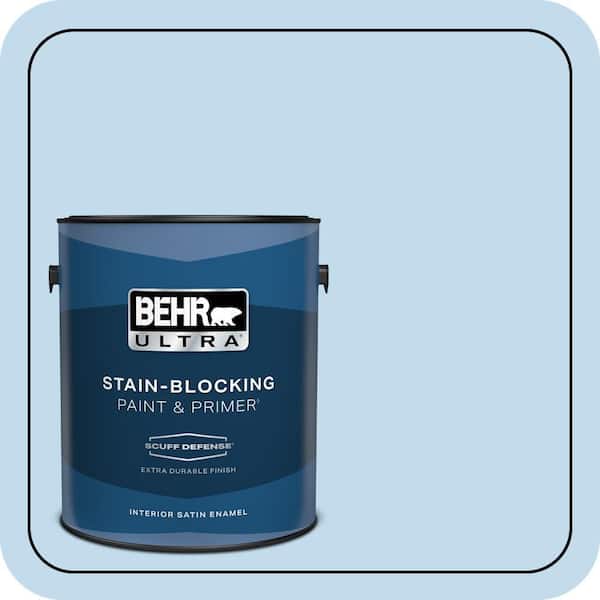 BEHR ULTRA 1 gal. #560A-2 Morning Breeze Extra Durable Satin Enamel Interior Paint & Primer (2)