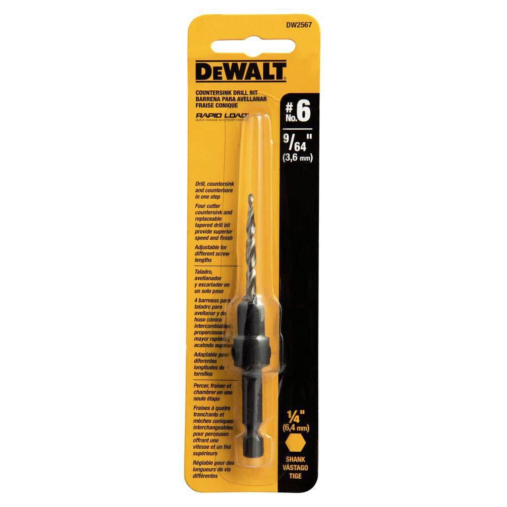 DEWALT #6 9/64 in. High Speed Steel Countersink Drill Bit (3)