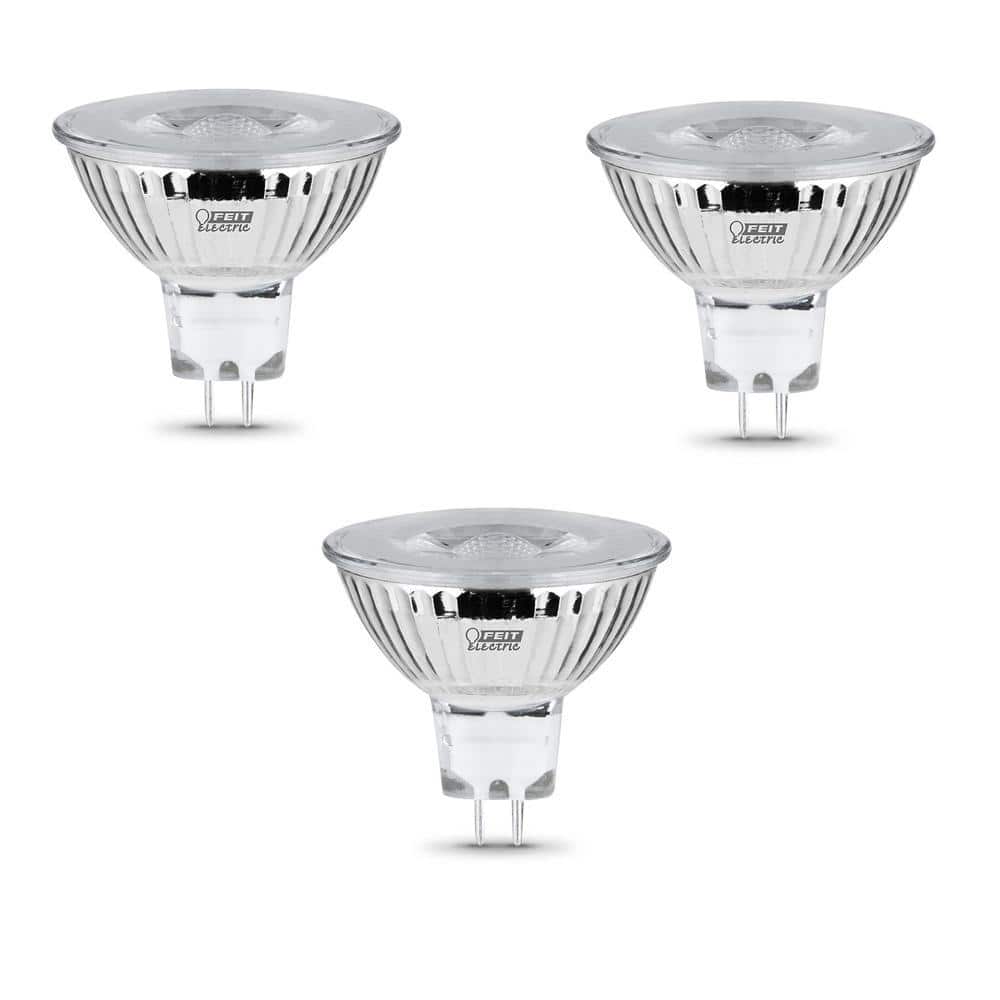 Feit Electric 20-Watt Equivalent MR16 GU5.3 Bi-Pin Dimmable 12V Track Lighting Reflector LED Flood Light Bulb Bright White (3-Pack) (2)