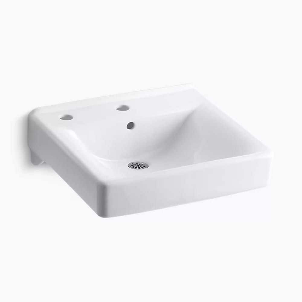 KOHLER Soho 20 in. x 18 in. Wall Mounted Bathroom Sink in White Vitreous China (1)