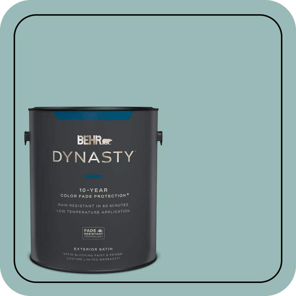 BEHR DYNASTY 1 gal. #PPU12-06 Lap Pool Blue Satin Enamel Exterior Stain-Blocking Paint & Primer