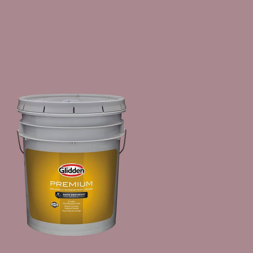 Glidden Premium 5 gal. PPG1048-5 Coffee Rose Flat/Matte Exterior Paint