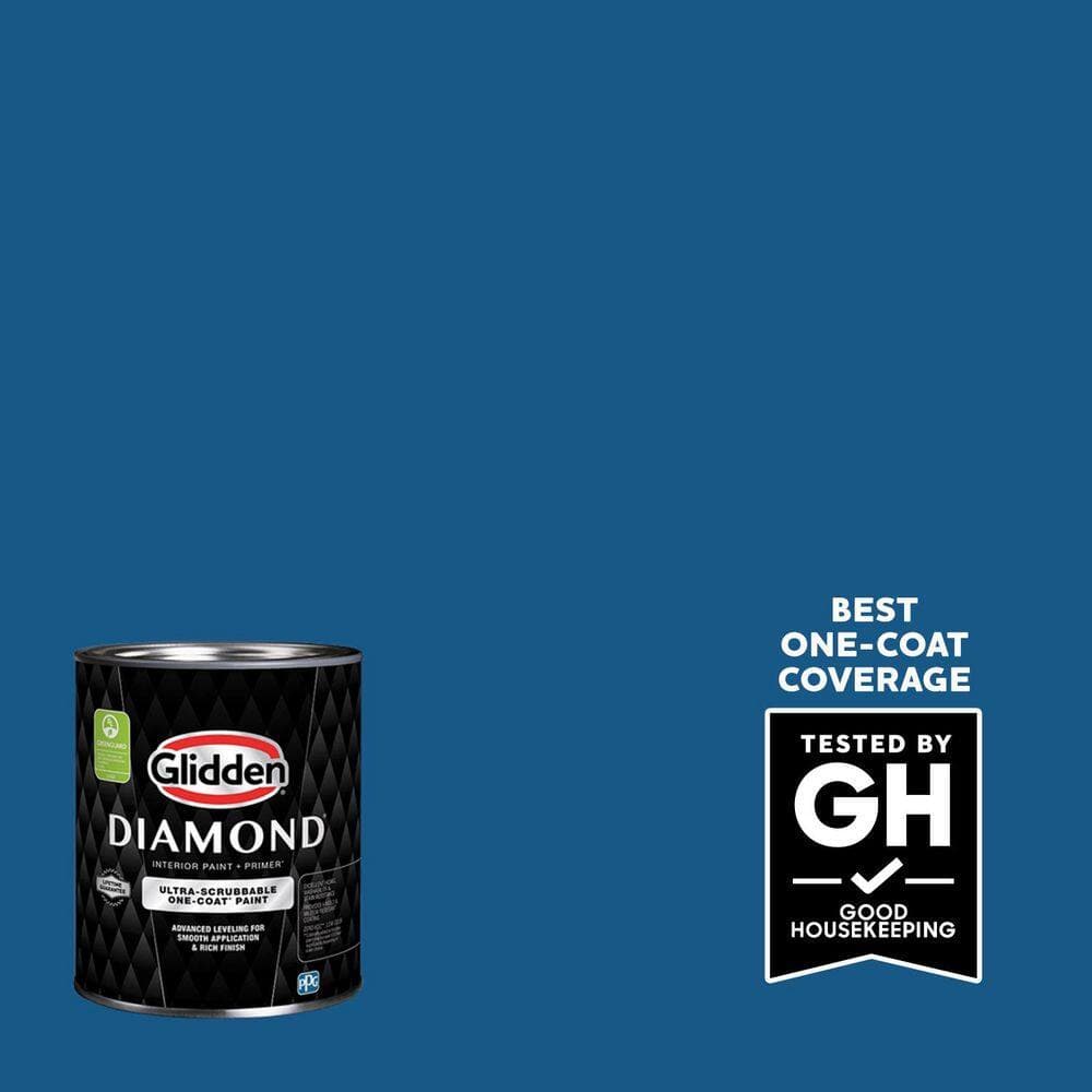 Glidden Diamond 1 qt. PPG1158-7 Stunning Sapphire Semi-Gloss Interior Paint with Primer