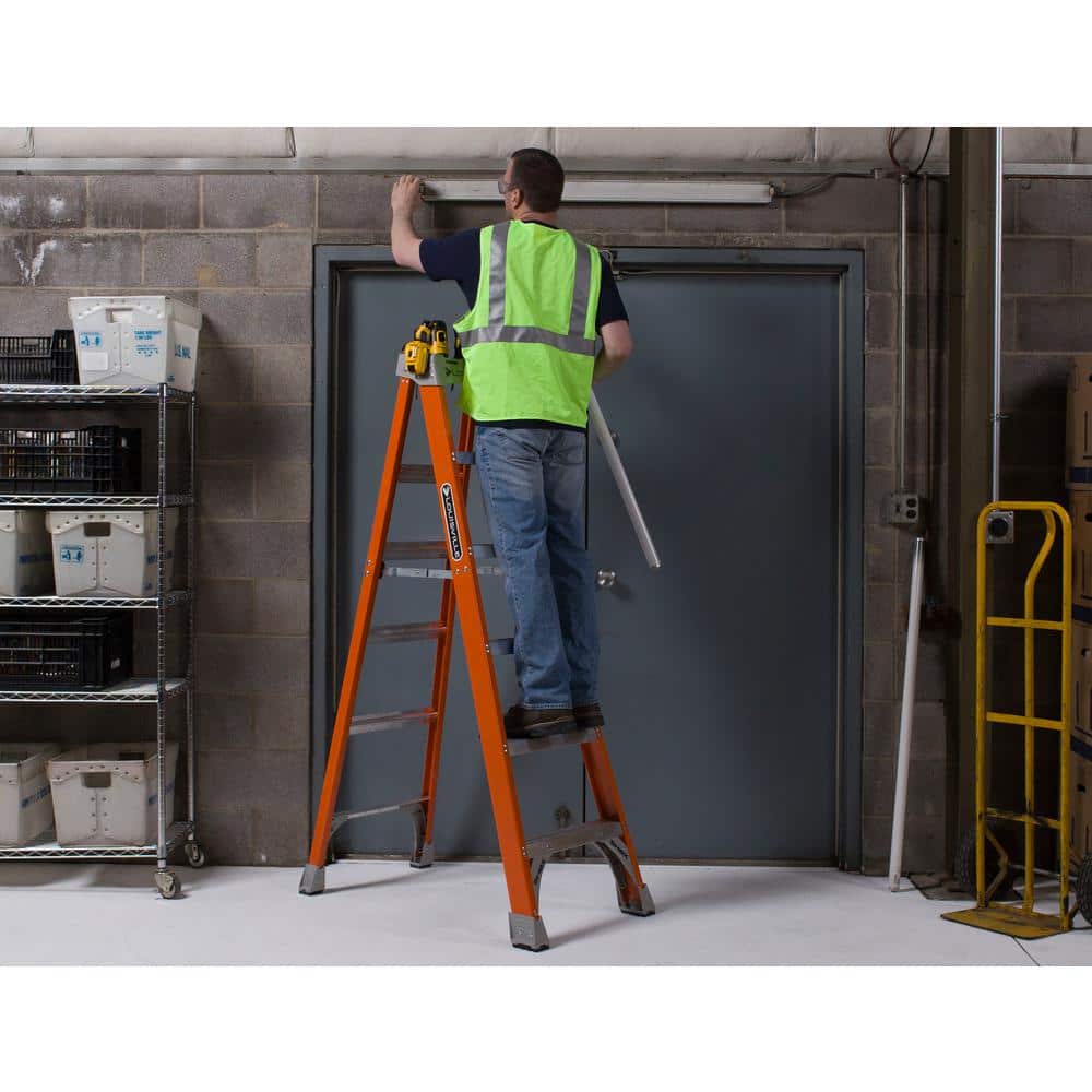 Louisville Ladder 6 ft. Fiberglass Step Ladder (10 ft. Reach) with 300 lbs. Load Capacity, Type IA Duty Rating (2)