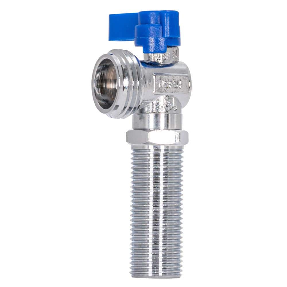 EASTMAN 1/2 in. IPS x 3/4 in. Brass MIP x MHT Hose 1/4 Turn Washing Machine Valve (Blue Handle) (1)