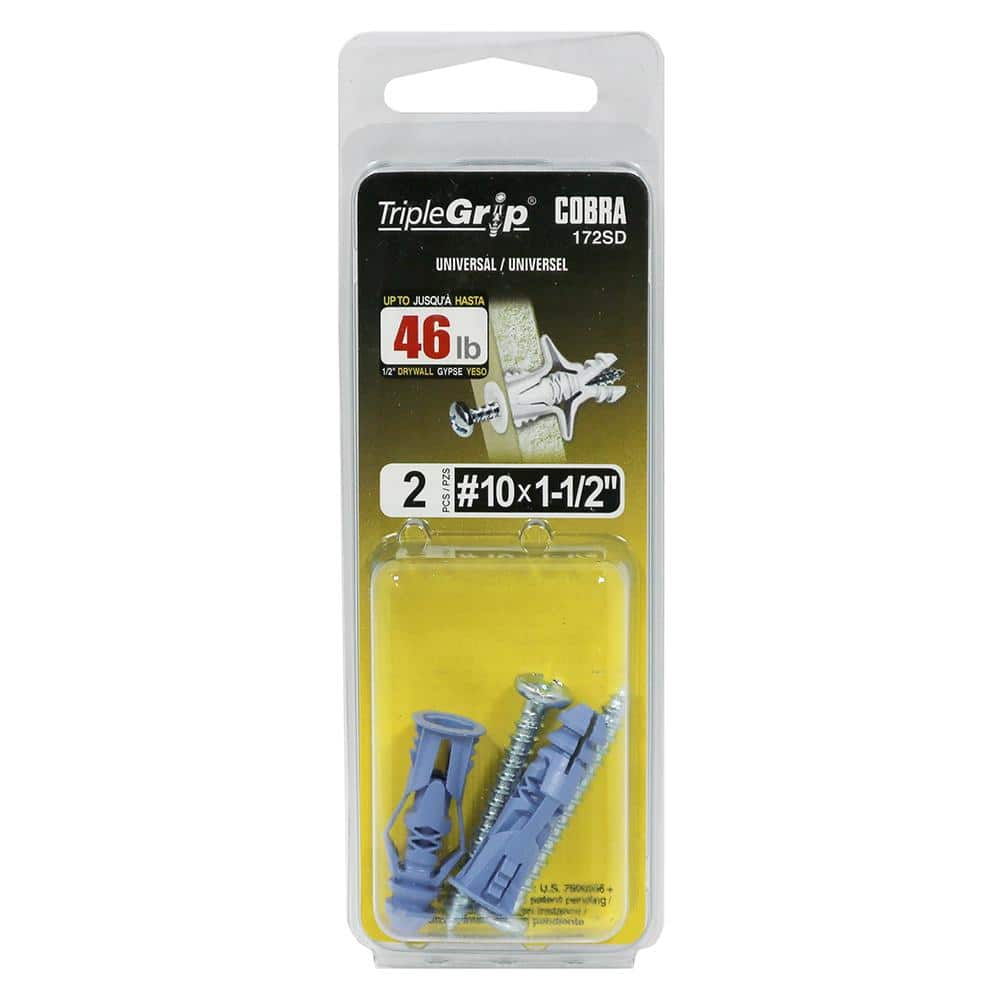 Cobra Anchors TripleGrip #10 Blue Anchor and Screws (2-Piece) (2)