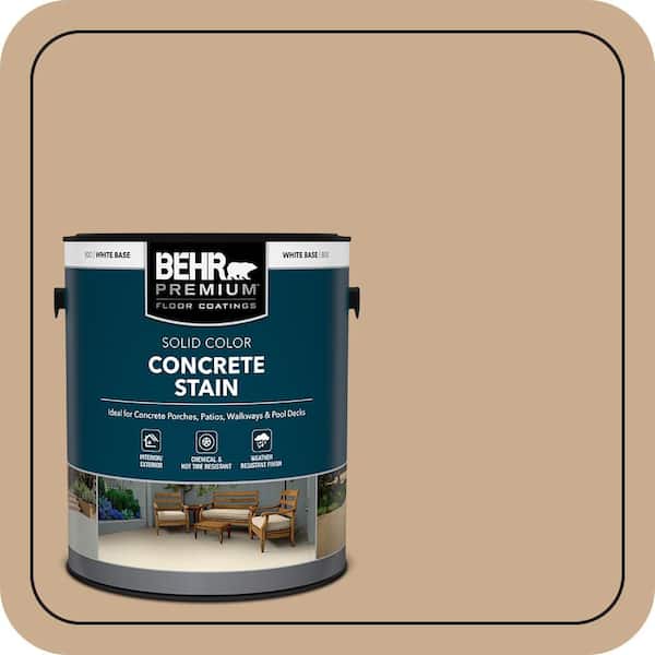 BEHR PREMIUM 1 gal. #PFC-23 Tan Solid Color Flat Interior/Exterior Concrete Stain (2)