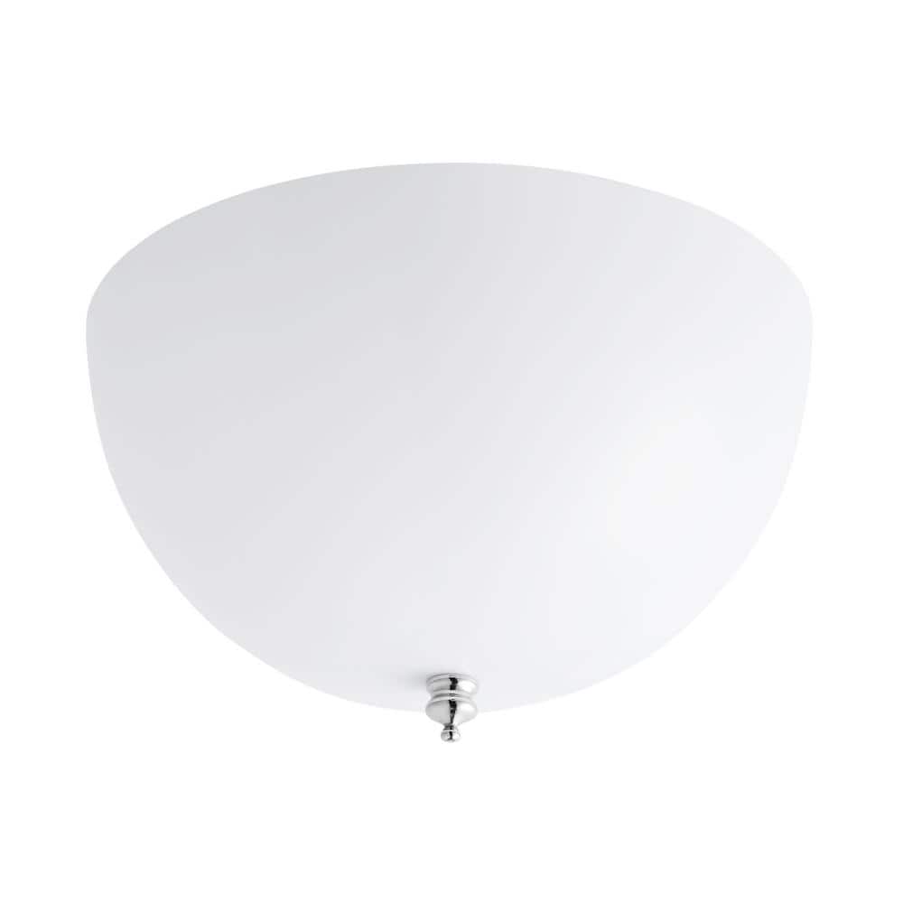 PRIVATE BRAND UNBRANDED 4.5 in. White Opal Acrylic Bowl Shaped Flush Mount Shade with 7.5 in. Width and Clip on Bulb Fitter (2)
