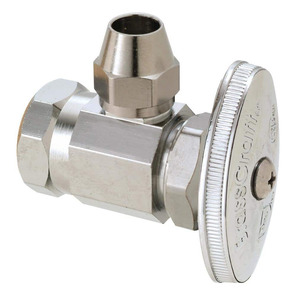 BrassCraft 1/2 in. FIP Inlet x 3/8 in. O.D. Flare Outlet Multi-Turn Angle Stop (1)