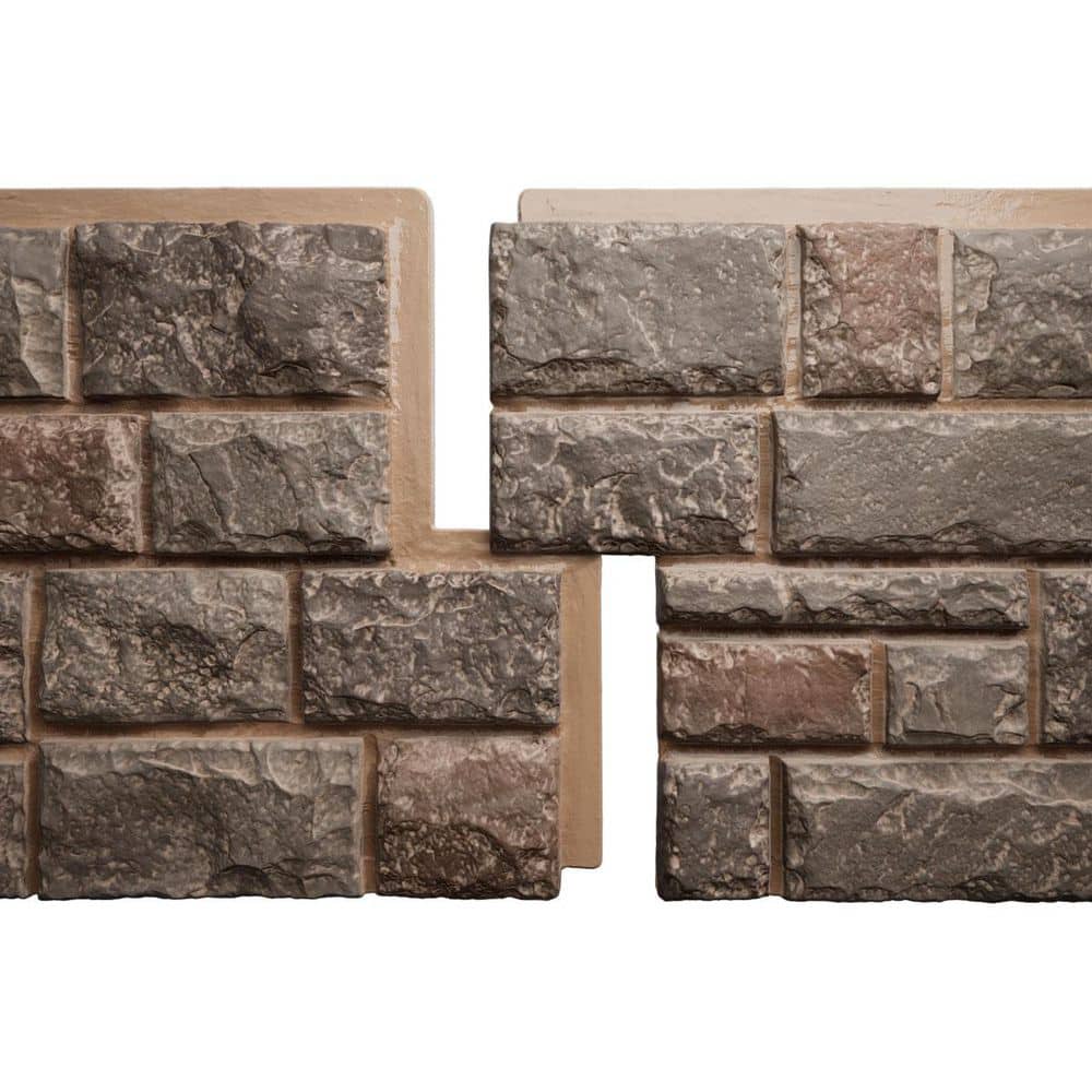 Ekena Millwork EverStone Regal Faux Stone Panel, 47 3/4"W x 24 3/4"H x 1 3/4"D, Breckenridge Color (1)