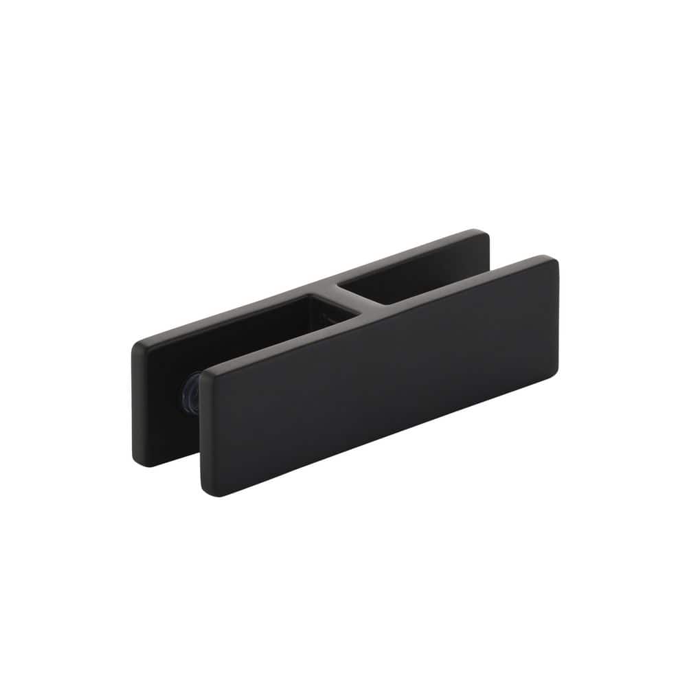 Glass Warehouse Hercules Black Stainless Steel 2-Way Glass to Glass Panel Holder for Glass Railing