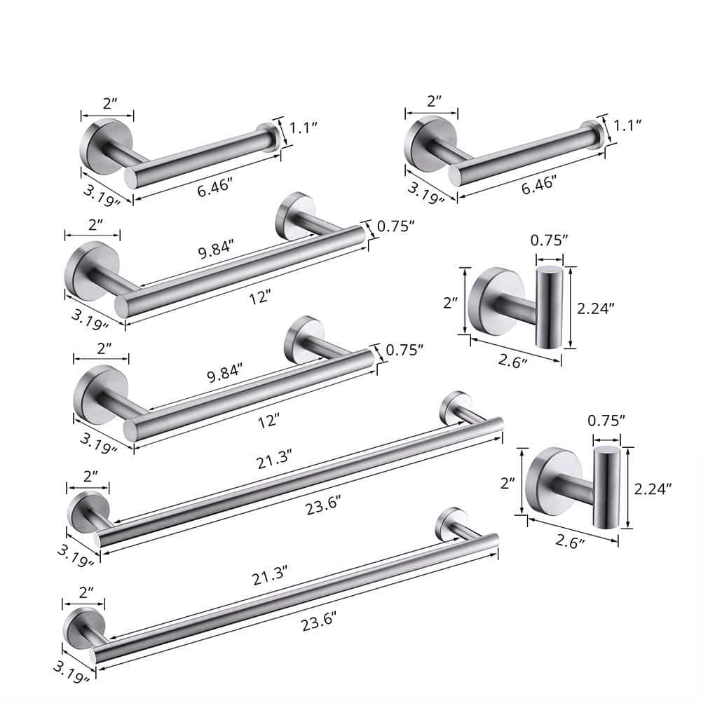 Satico 8-Piece Stainless Steel Bath Hardware Set with Mounting Hardware (4)