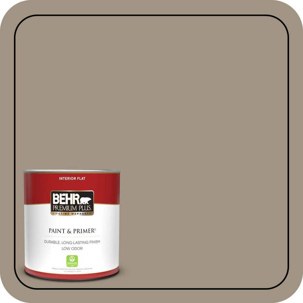 BEHR PREMIUM PLUS 1 qt. #PPU7-23 Rolling Pebble Flat Low Odor Interior Paint & Primer