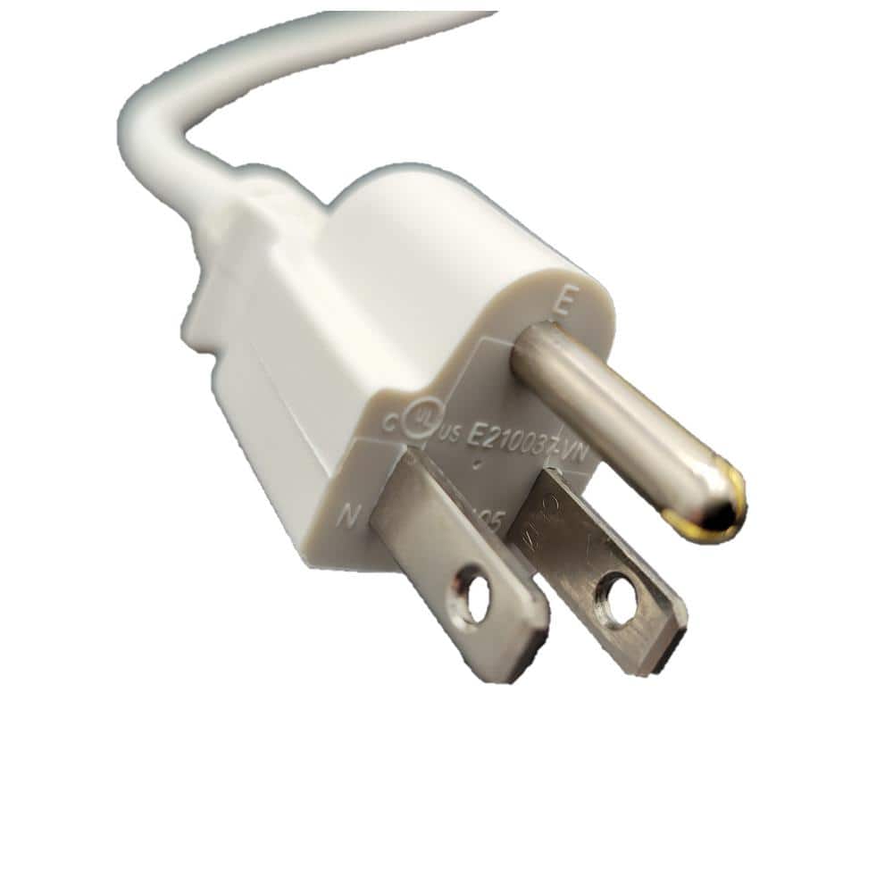 Micro Connectors, Inc 6 ft. 18AWG/3-Conductors White Universal AC Power Cord (NEMA 5-15P to C13) (2-Pack) (3)
