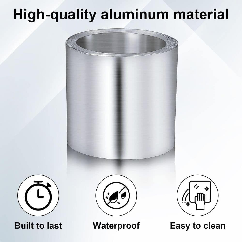 Laybus 4 in. x 50 ft. Aluminum Roll Flashing for Roof and Garden, Roof Strip for Moss and Mildew Prevention, 4 Pcs (2)