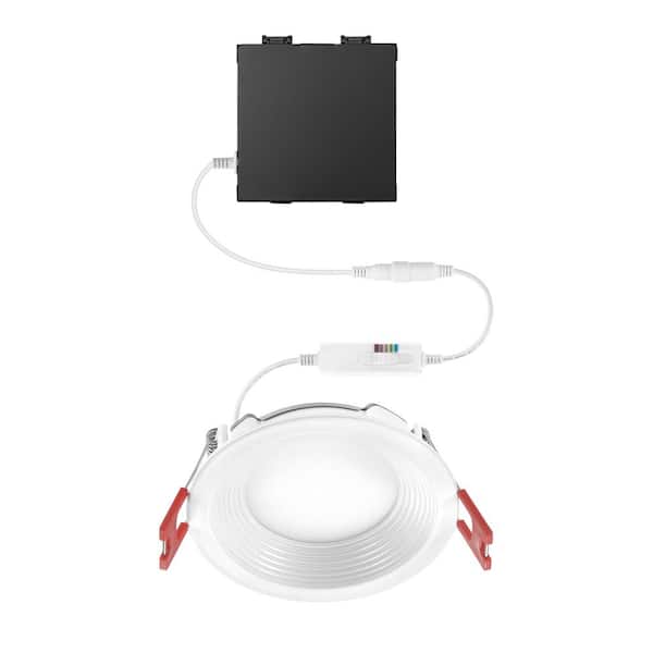 Commercial Electric Premium Series 3 in. LED, 2-Level Lumen Select, Baffle Canless Recessed Light, Adjustable CCT (2)