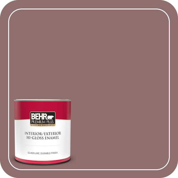 BEHR PREMIUM PLUS 1 qt. #MQ1-47 Touch of Class Hi-Gloss Enamel Interior/Exterior Paint & Primer (2)