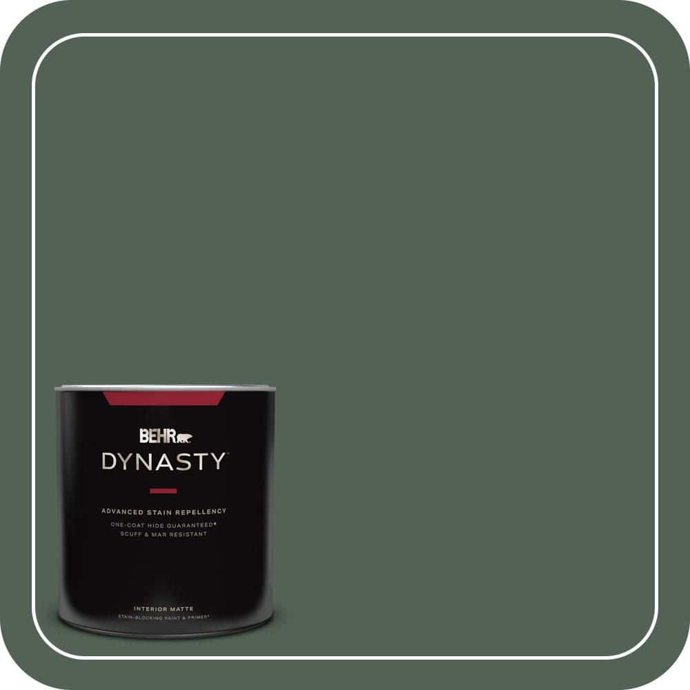 BEHR DYNASTY 1 qt. #MQ6-14 Northern Glen One-Coat Hide Matte Interior Stain-Blocking Paint and Primer
