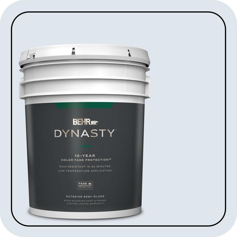 BEHR DYNASTY 5 gal. #580A-1 Fog Semi-Gloss Exterior Stain-Blocking Paint & Primer