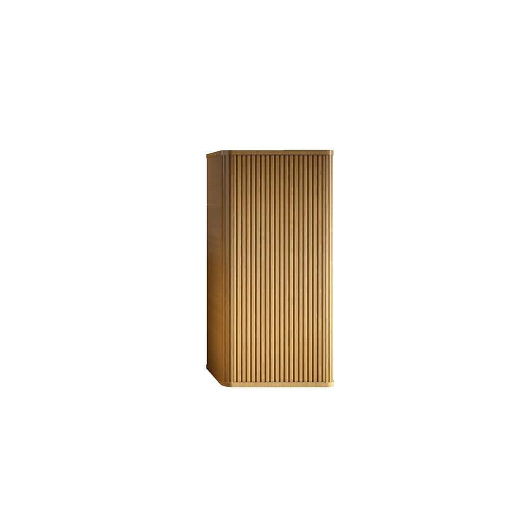 UPIKER Modern 14.2 in. W x 11.4 in. D x 29.5 in. H Bathroom Storage Wall Cabinet in Natural Oak (1)