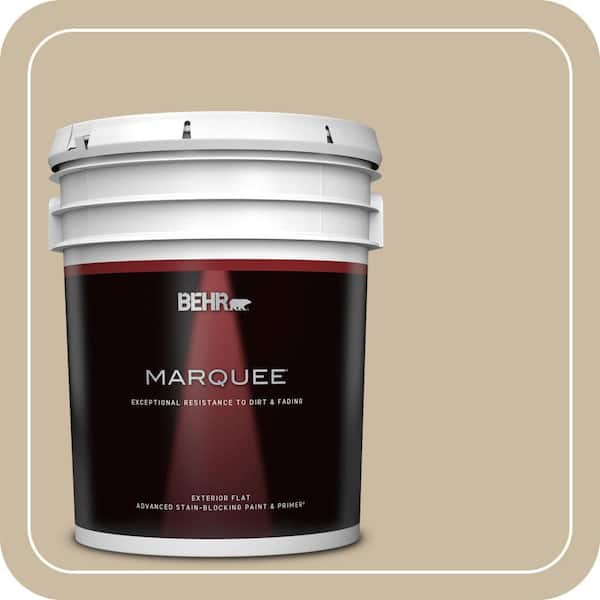 BEHR MARQUEE 5 gal. #MQ2-26 Windsor Tan Flat Exterior Paint & Primer (2)
