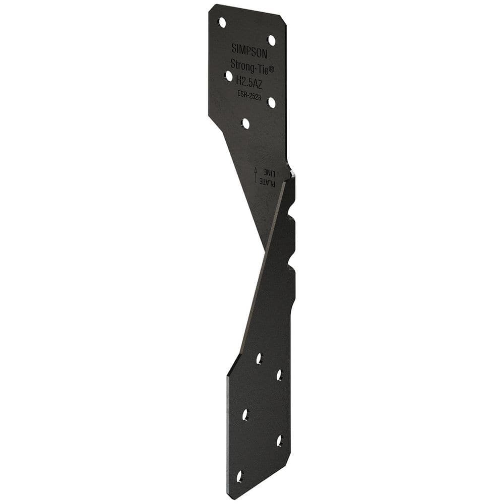 Simpson Strong-Tie Outdoor Accents H2.5APC 1.6105 in. 18-Gauge ZMAX, Black Powder-Coated Hurricane Tie (1)