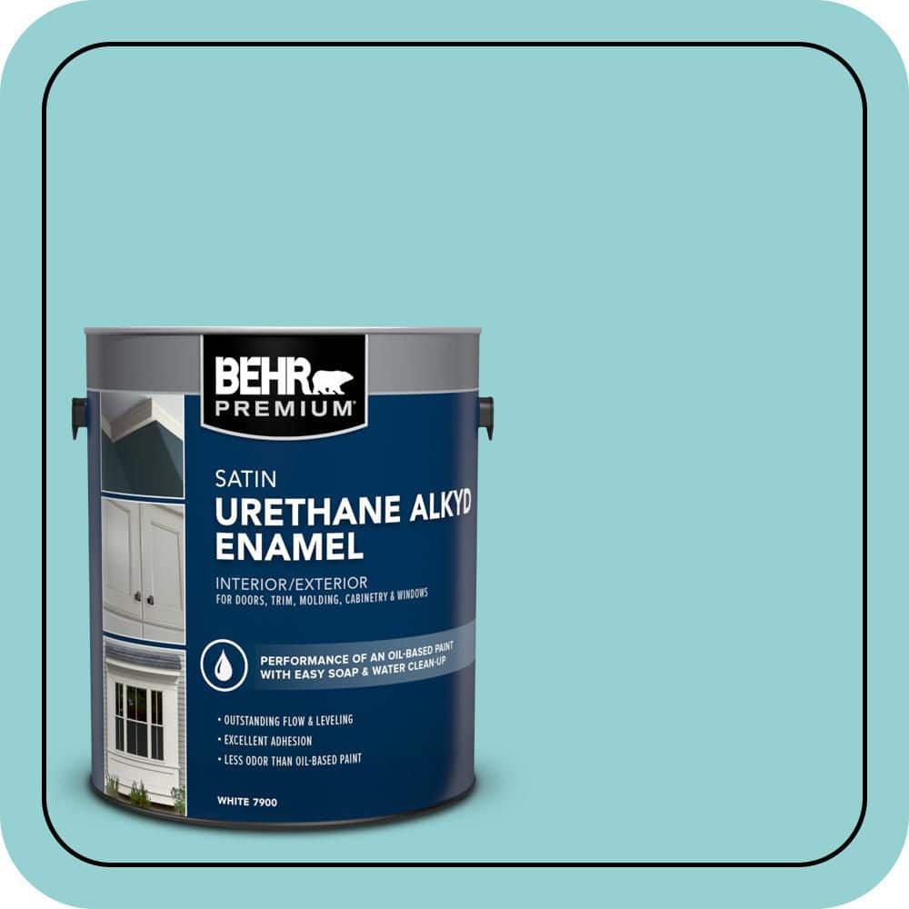 BEHR PREMIUM 1 gal. #M460-3 Big Surf Urethane Alkyd Satin Enamel Interior/Exterior Paint (1)