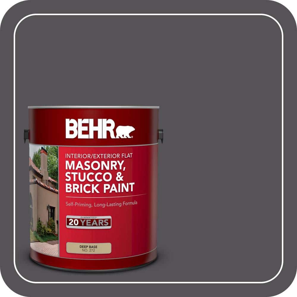 BEHR 1 gal. #BXC-30 Black Space Flat Interior/Exterior Masonry, Stucco and Brick Paint (1)