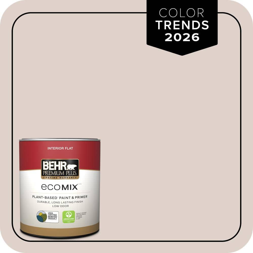 BEHR PREMIUM PLUS 1 qt. #N150-1 Mocha Ice Flat EcoMix Plant-Based Interior Paint & Primer (1)