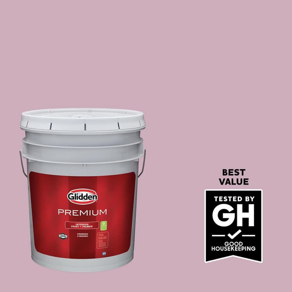 Glidden Premium 5 gal. PPG1045-4 Pink Potion Eggshell Interior Paint